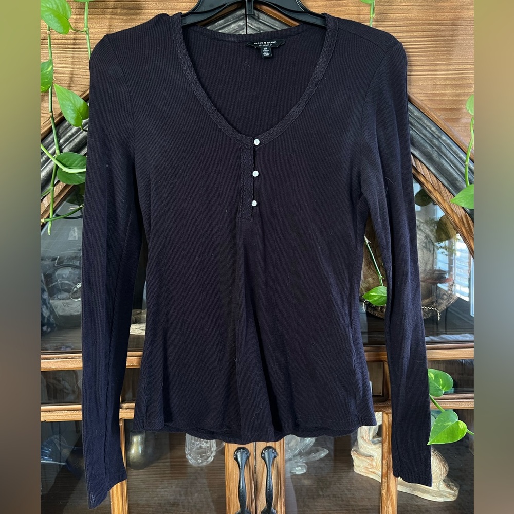 Lucky Brand Deep Plum Long Sleeve Top